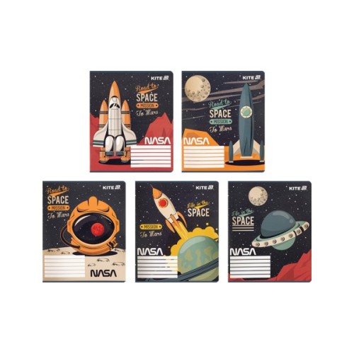 Зошит Kite NASA, 12 аркушів, клітинка (NS25-232)