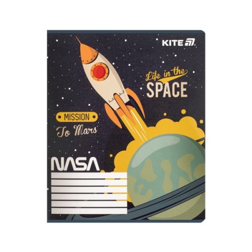 Зошит Kite NASA, 12 аркушів, клітинка (NS25-232)