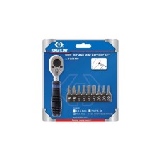 Тріскачка KING TONY під біти та головки 1/4" з набором біт 10 шт (1001MR)