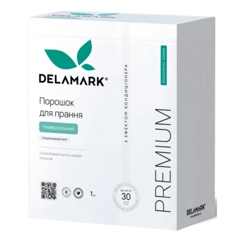 Пральний порошок DeLaMark Premium Line Universal з ефектом кондиціонера 1 кг (4820152330963)