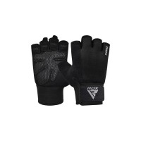 Рукавички для фітнесу RDX W1 Half Black Plus XL (WGA-W1HB-XL+)