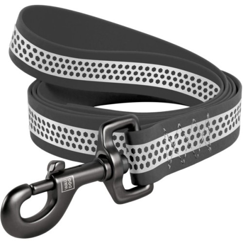 Повідець для собак WAUDOG Waterproof світловідбивний L-XXL Ш 25 мм Д 122 cм сірий (260511)