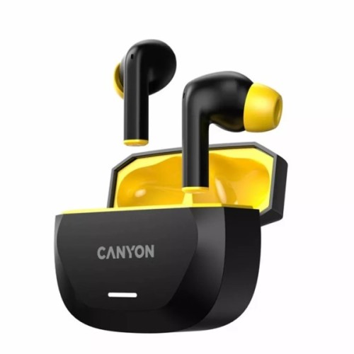 Навушники Canyon Hexagon 7 TWS ANC+ENC Wireless Charge Black/Yellow (CNS-TWS7BY)