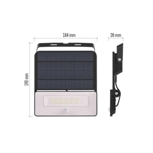 Прожектор EMOS сонячний світлодіодний 1600 лм IP54 4000K PIR (ZG122S)