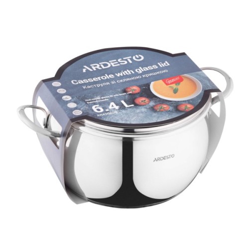 Каструля Ardesto Gemini Liguria, 6.4л, нержавіюча сталь (AR4364GB)