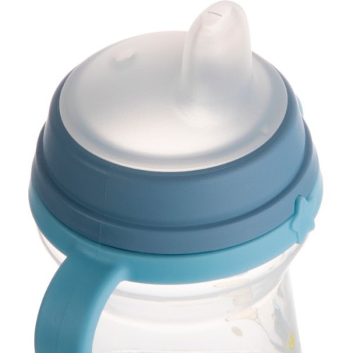 Поїльник-непроливайка Canpol babies Bonjour Paris з силіконовим носиком FirstCup 250 мл Блакитна (56/613_blu)