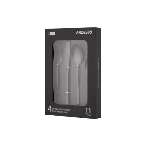 Набір столових приборів Ardesto Black Mars Favola 4 предмета Чорний (AR0704FSB)