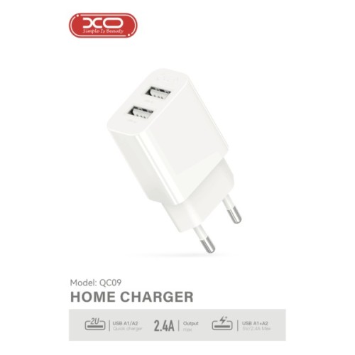 Зарядний пристрій XO 2xUSB QC3.0 (XO-QC09)