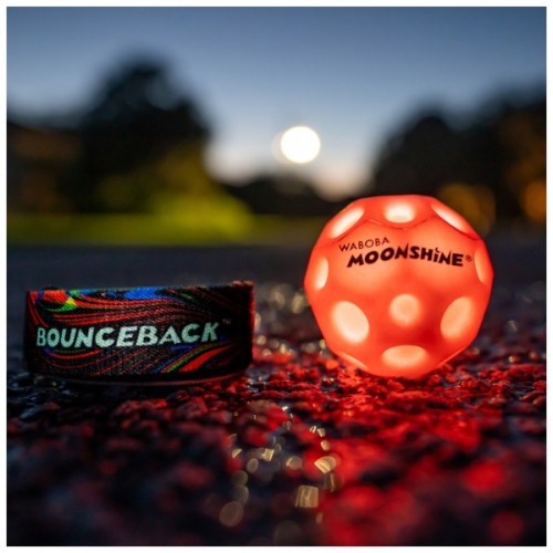 М'яч дитячий Waboba ball 331C04_A LED Bounceback x Returning moon in Blister (RED) (840001933101)