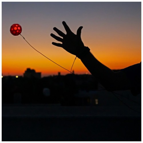 М'яч дитячий Waboba ball 331C04_A LED Bounceback x Returning moon in Blister (RED) (840001933101)