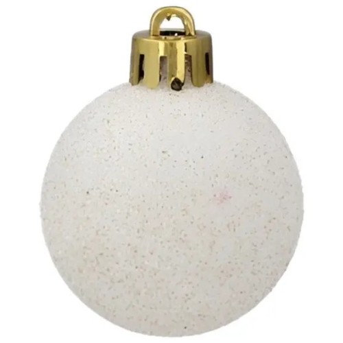 Ялинкова іграшка Chomik пластикові кульки 16 шт, 4 см, сріблясті і біли (5900779877351_3)