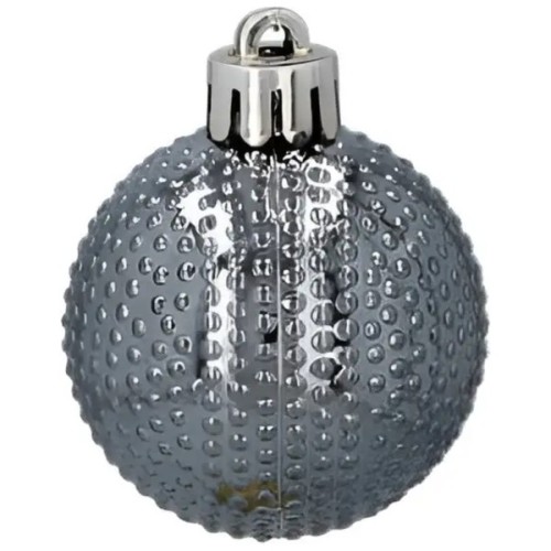 Ялинкова іграшка Chomik пластикові кульки 16 шт, 4 см, сріблясті і біли (5900779877351_3)