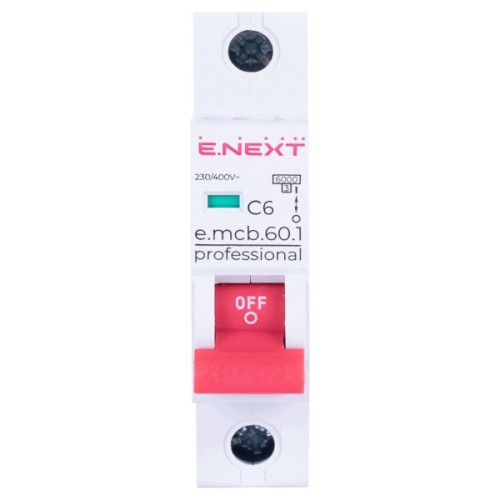 Автоматичний вимикач E.NEXT 1-п e.mcb.pro  6А C ( 6кА) (p042006)