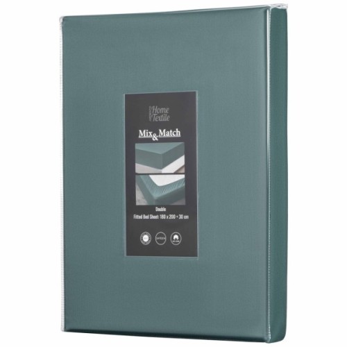 Простирадло Ardesto на резинці Mix&Match Premium, 100% бавовна, сатин зелений 160х200+30 см (ART1620FSE)