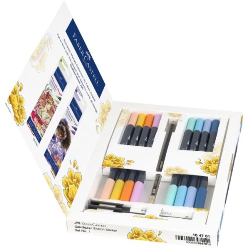Художній маркер Faber-Castell набір двосторонніх Goldfaber Sketch Markers Romantic Manga з аксесуарами (33009)