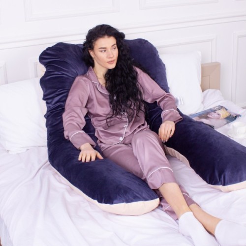 Подушка MirSon для вагітних і відпочинку Velvet Line №8022 U-подібна Ruellia (2200006178545)