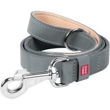 Повідець для собак WAUDOG Classic шкіряний Ш 14 мм Д 122 см сірий (081311)