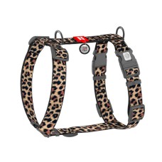Шлея для собак WAUDOG Nylon анатомічна H-подібна з QR-паспортом "Леопард" пластиковий фастекс, M (344-4066)