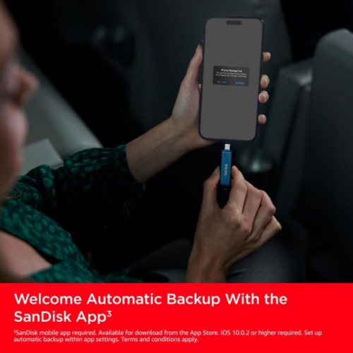 USB флеш накопичувач SanDisk 128GB Phone Drive for iPhone Metallic Sky Lightning/Type-C U (SDIXD0N-128G-GN6NE)