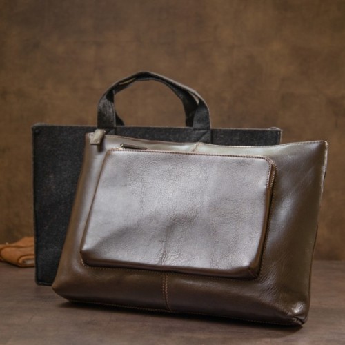 Сумка Grande Pelle Шкіряна чоловіча Коричнева (11438)