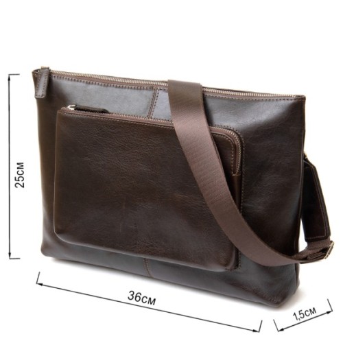 Сумка Grande Pelle Шкіряна чоловіча Коричнева (11438)