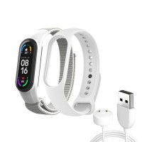 Ремінець до фітнес браслета Armorstandart комплект 3шт Xiaomi Mi Band 7/6/5 New Style White (ARM77041)