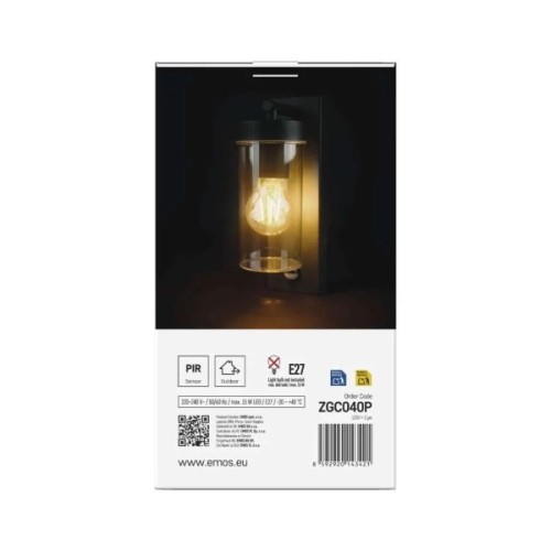 Світильник EMOS PIR E27 15 Вт IP44 (ZGC040P)