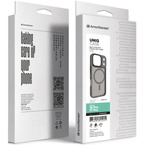 Чохол до мобільного телефона Armorstandart Uniq MagCase Apple iPhone 18 Pro / 17 Pro Titanium Grey (ARM92318)