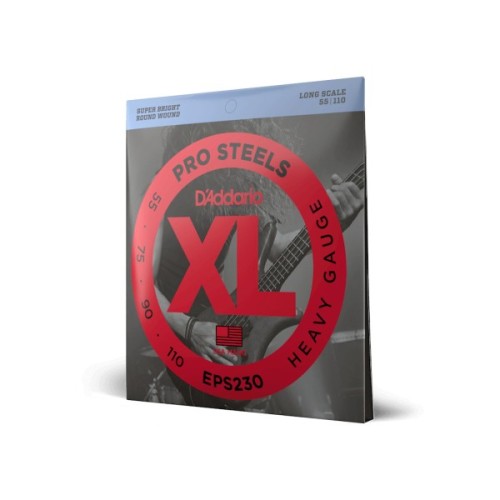 Струни для гітари D'Addario XL ProSteels Bass Heavy (55-110) (EPS230)