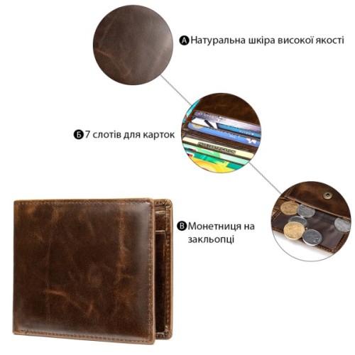 Портмоне Vintage Коричневе (20240)