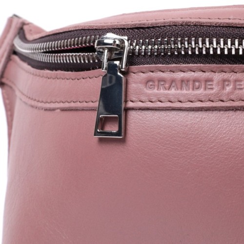 Сумка Grande Pelle Бананка з натуральної шкіри Бежева (22816)