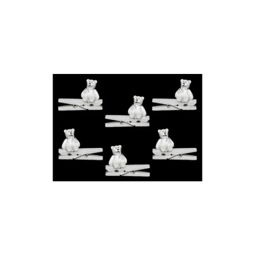 Прикраса декоративна Jumi Прищіпки Ведмедик 6 шт (5900410681750)