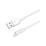 Дата кабель USB 2.0 AM to Micro 5P 1.0m 2A PVC X25 white HOCO (6957531080138)