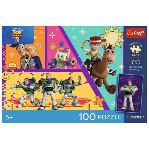 Пазл Trefl UFT Premium Plus Toy Story 5 Іграшки в дії 100 елементів (5900511165562)