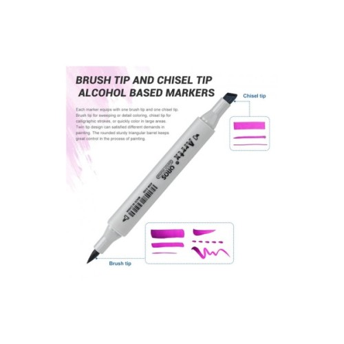 Художній маркер Arrtx Спиртові Oros ASM-03PL 24 кольори, фіолетові відтінки (LC302505)