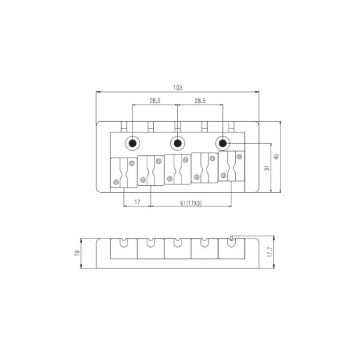 Бридж для гітари Paxphil BB008 Chrome