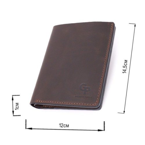 Портмоне Grande Pelle Шкіряне з тримачем для Apple AirTag Коричневе (11624)