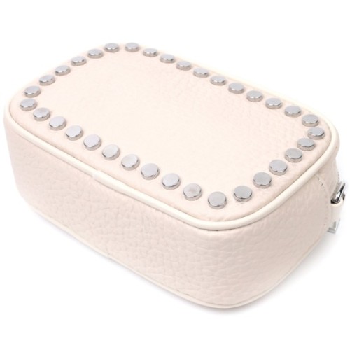 Сумка Vintage Шкіряна декорована металевими кнопками Біла (22334)