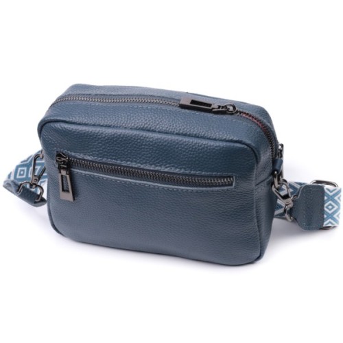 Сумка Vintage З натуральної шкіри Синя (22636)