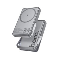 Батарея універсальна HOCO 10000mAh Sunlight PD/20W Magnetic with stand Metal Grey (Q36A / 714987)