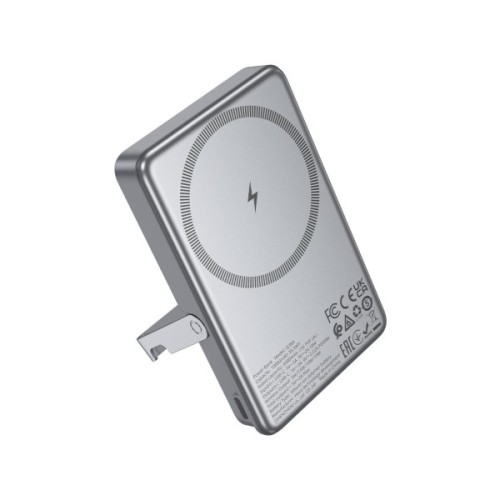 Батарея універсальна HOCO 10000mAh Sunlight PD/20W Magnetic with stand Metal Grey (Q36A / 714987)