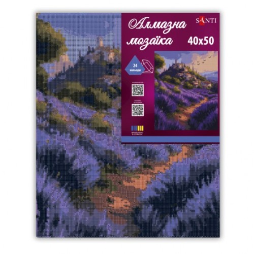 Картина по номерам Santi алмазна мозаїка Лаванда Провансу 40х50 см на підрамн (956054)