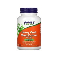 Вітамінно-мінеральний комплекс Now Foods Горянка (епімедіум), 750 мг, Horny Goat Weed Extract, 90 таблеток (NOW-04758)