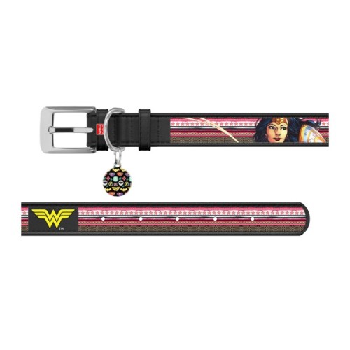 Нашийник для тварин WAUDOG Design з QR паспортом "Чудо-жінка" S Ш 15 мм Д 26-35 см чорний (0015-1009-01)