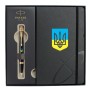 Ручка кулькова Parker IM 17 UKRAINE Black GT BP Тризуб син-жовт. + блокнот Parker + подар.упаковка GIFT24 (22032b24_T0016u)