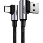 Дата кабель USB 2.0 AM to USB-C 3.0m 3A 90° corner US176 black Ugreen (70875)