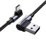 Дата кабель USB 2.0 AM to USB-C 3.0m 3A 90° corner US176 black Ugreen (70875)