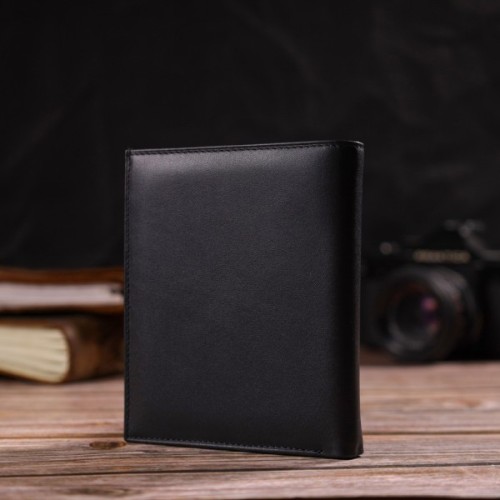 Гаманець Canpellini З натуральної шкіри Чорний (21928)