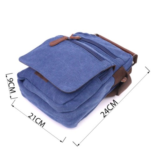 Сумка Vintage Зі щільного текстилю Синя (21228)