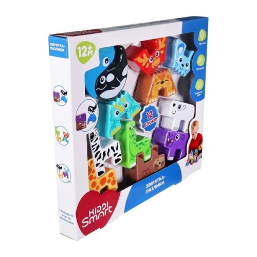 Розвиваюча іграшка Kiddi Smart Звірятка-пазлики (4562-KS)